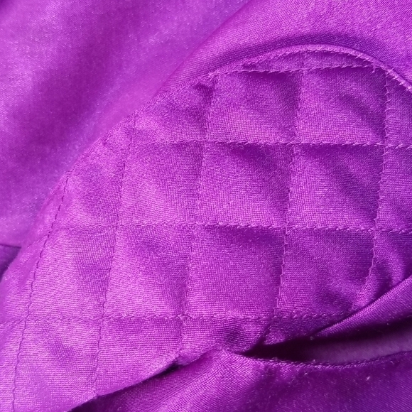 Victoria's Secret SZ M Pajama Top Purple VTG Gold Label Button Up Long Sleeve - Picture 11 of 11